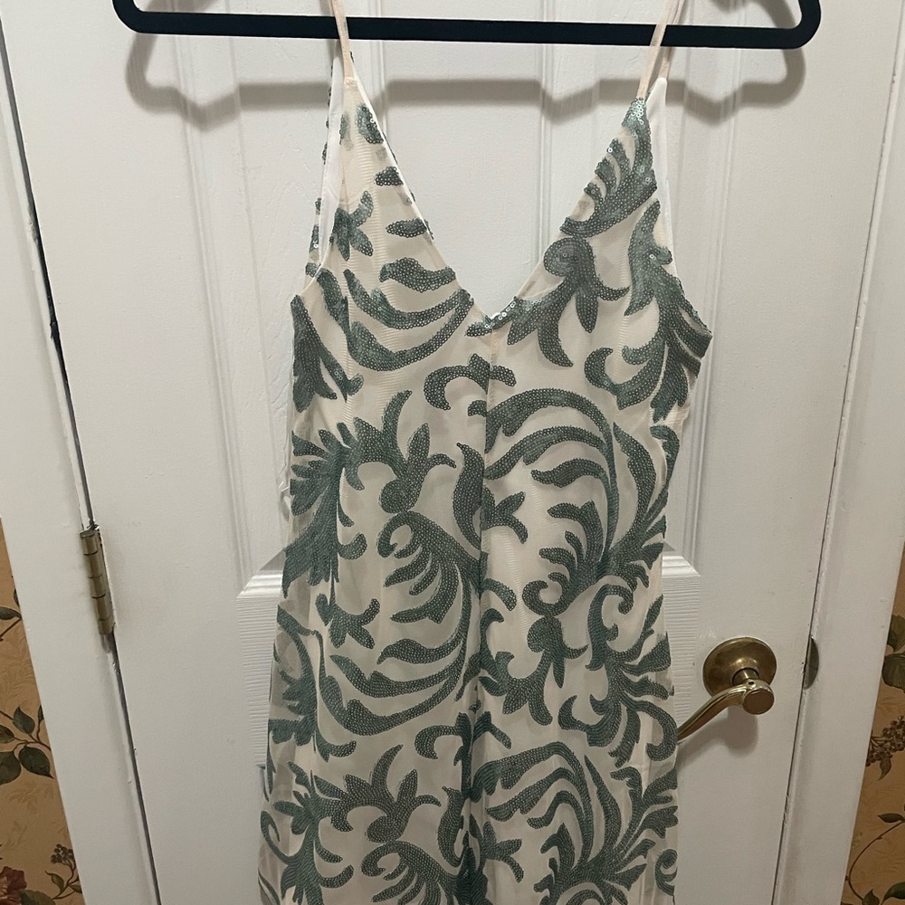 New Romeo & Juliet Couture  mint and beige Sequin  romper